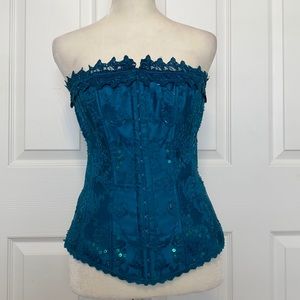 Teal Fredericks of Hollywood beaded corset